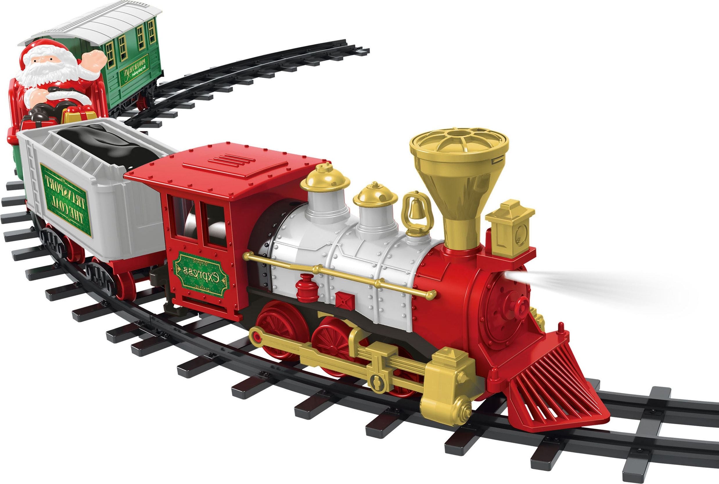 VESTIAMO CASA GRAN NATALE - Treno Christmas 21 Pezzi con Luci e Suoni - Lunghezza ferrovia 264 cm